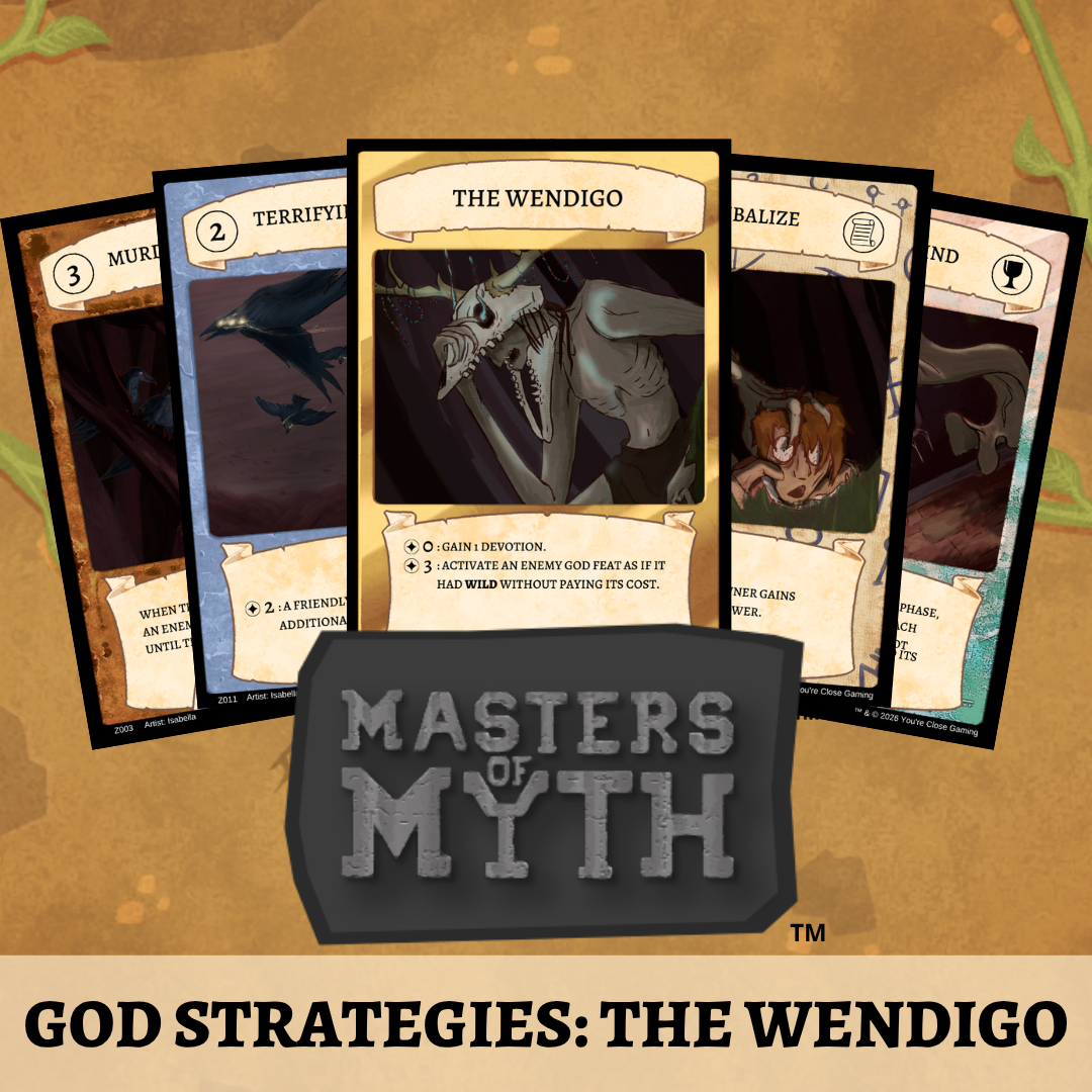Artwork of cards featured in the Wendigo Masters of Myth deck